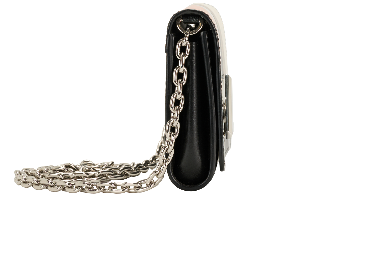 Twist Wallet On Chain, &pound;1,100, Handbags, Black/Brown, Canvas/Leather, Side view
